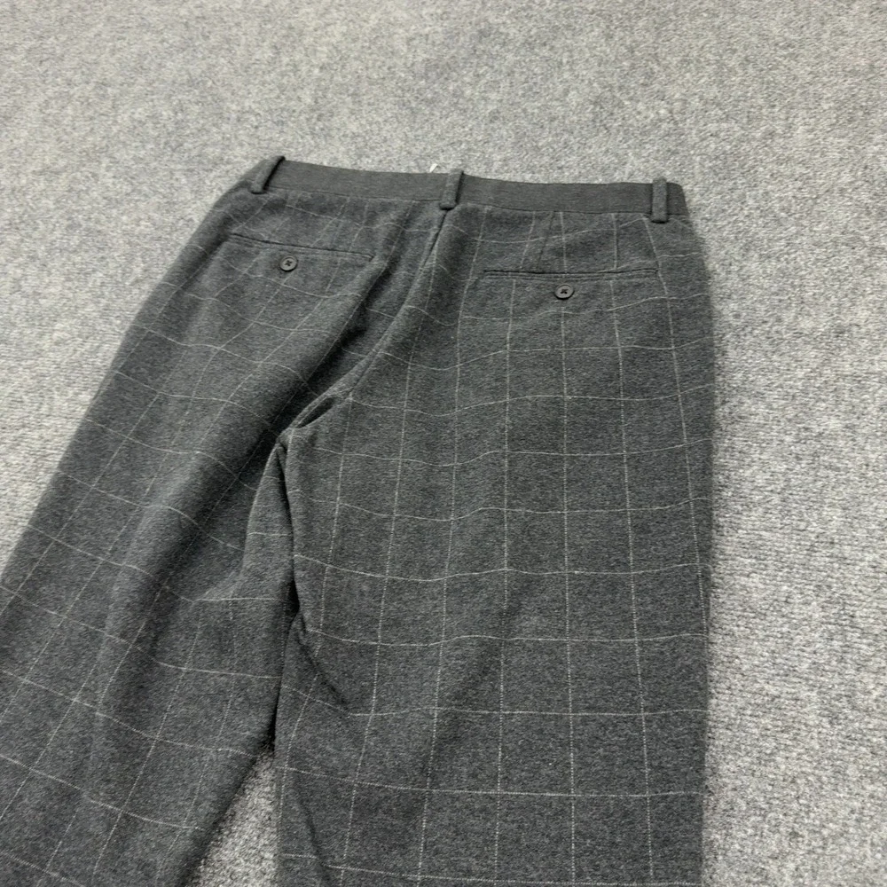 Uniqlo Pants Mens M Gray Cotton Polyester Windowpane Plaid Casual Workwear